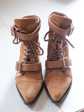 Chloe Rylee Brown Suede Lace Up Boots